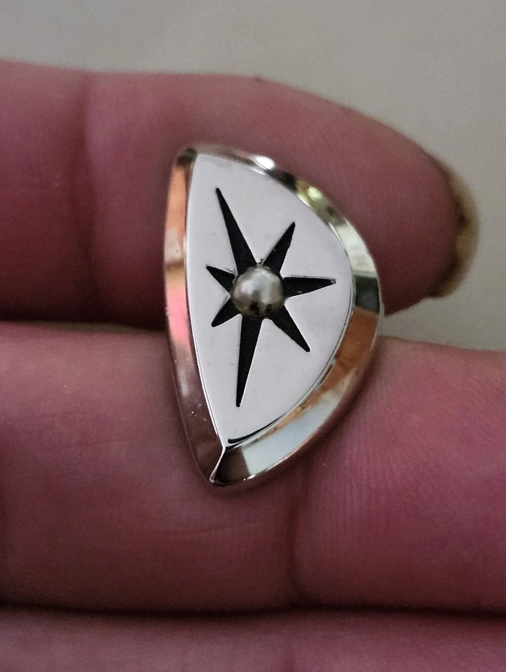 Vtg Mid Century Modern Hickok Silver Tone Cufflinks With Starburst Design